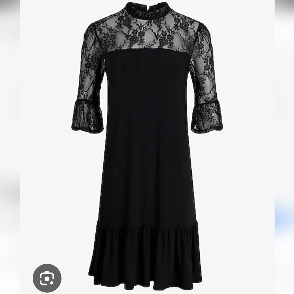 Express Black Lace Midi Dress Sz M NWT